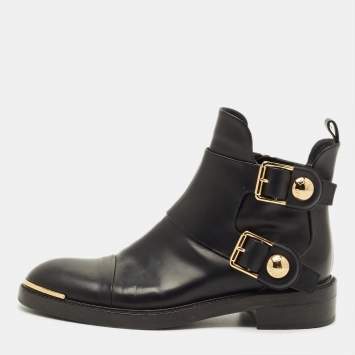 مملوكة مسبقًا Louis Vuitton Size 38.5 Black Leather Ankle Length Boots