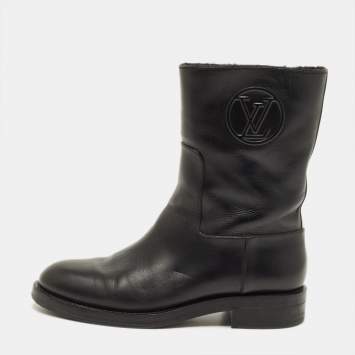 مملوكة مسبقًا Louis Vuitton Overdrive Size 38.5 Black Leather Ankle Length Boots