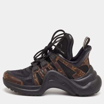 Pre Owned حذاء رياضي لوي فيتون أرتشلايت كانفاس مونوجرامي وشبكي بعنق منخفض مقاس 37.5