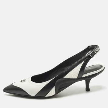 مملوكة مسبقًا Louis Vuitton Archlight Size 41 Black/White Canvas and Leather Slingback Pumps