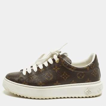 مملوكة مسبقًا Louis Vuitton Time Out Size 37.5 Monogram Canvas Low Top Sneakers