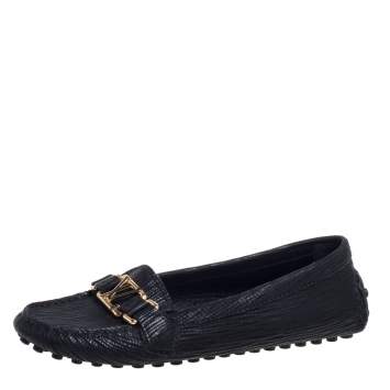 Pre Owned Louis Vuitton Black Epi Leather Oxford Loafers Size 36.5