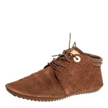 Pre Owned Louis Vuitton Brown Suede Empriente Sneakers Size 36
