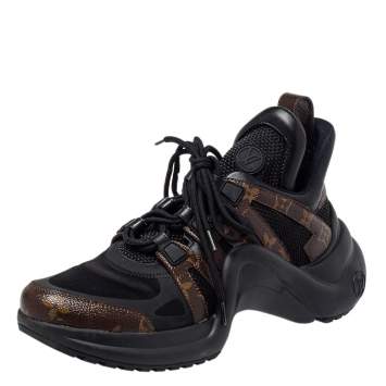 Pre Owned Louis Vuitton Black/Brown Monogram Canvas And Nylon Archlight Sneakers Size 40