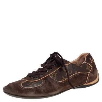 Pre Owned Louis Vuitton Monogram Canvas and Suede Energie Sneakers Size 35.5