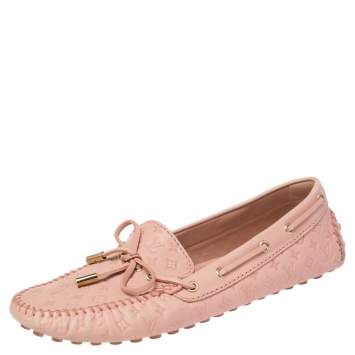 مملوكة مسبقًا Louis Vuitton Beige Monogram Leather Gloria Bow Loafers Size 39