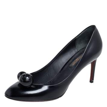 Pre Owned Louis Vuitton Black Patent Leather Betty Pumps Size 36.5
