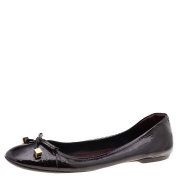 Pre Owned Louis Vuitton Amarante Patent Leather Ballet Flats Size 40.5