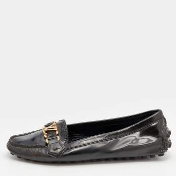 Pre Owned Louis Vuitton Vert Bronze Vernis Leather Oxford Loafers Size 40