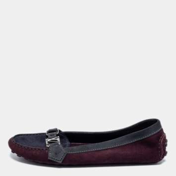 Pre Owned Louis Vuitton Multicolor Suede Loafers Size 39.5