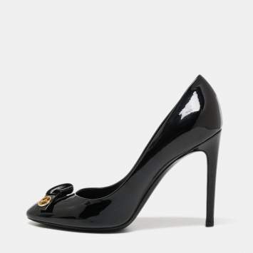 Pre Owned Louis Vuitton Black Patent Leather Fiance Pumps Size 36