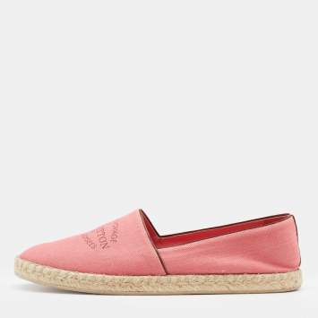 Pre Owned Louis Vuitton Pink Canvas Sunlight Espadrille Flats Size 41
