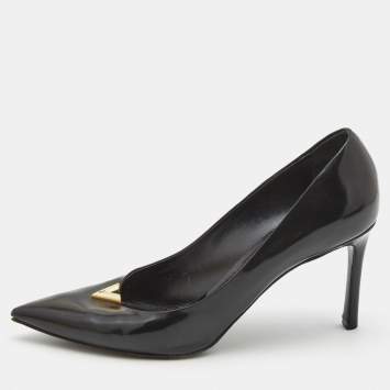 Pre Owned Louis Vuitton Black Leather Heartbreaker Pumps Size 39