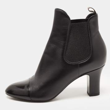 Pre Owned Louis Vuitton Brown Leather Rodeo Queen Ankle Booties Size 37.5