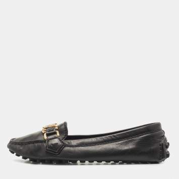 مملوكة مسبقًا Louis Vuitton Black Leather Oxford Loafers Size 36