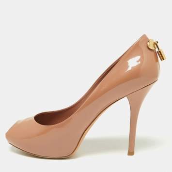 Pre Owned Louis Vuitton Beige Patent Leather Oh Really! Pumps Size 39
