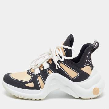 Pre Owned Louis Vuitton Brown/Black Nylon and Leather Archlight Sneakers Size 39