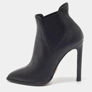 Pre Owned Louis Vuitton Black Leather Ultimate Ankle Booties Size 39