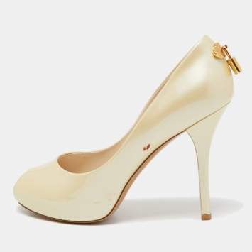 Louis Vuitton Cream Patent Leather Oh Really! Pumps Size 36.5