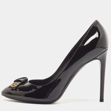 Pre Owned Louis Vuitton Black Patent Leather Fiance Pumps Size 40