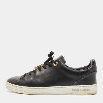 Pre Owned Louis Vuitton Black Leather Frontrow Sneakers Size 36.5