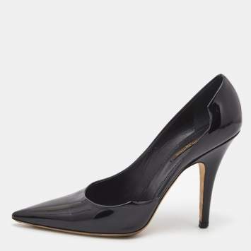 Pre Owned Louis Vuitton Black Patent Leather D'orsay Pumps Size 38