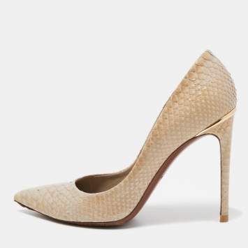 Pre Owned Louis Vuitton Two Tone Python Eyeline Pumps Size 39