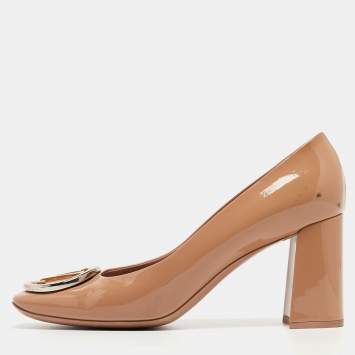 Pre Owned Louis Vuitton Beige Patent Leather Madeleine Pumps Size 39