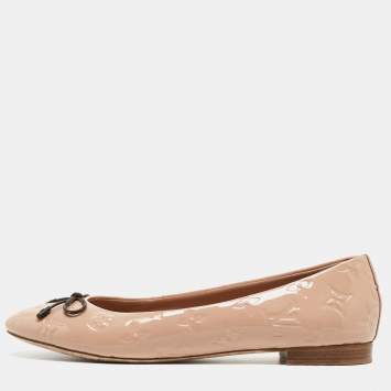 Pre Owned Louis Vuitton Pink Patent Leather Ballet Flats Size 40