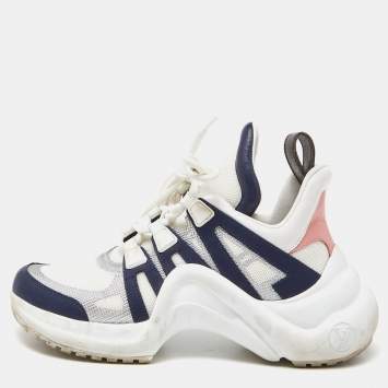Pre Owned Louis Vuitton Multicolor Mesh and Leather Archlight Sneakers Size 36.5