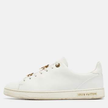 Pre Owned Louis Vuitton White Leather Frontrow  Sneakers Size 38