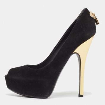 Pre Owned Louis Vuitton Black Suede Oh Really! Pumps Size 36