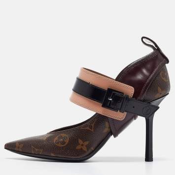 Pre Owned Louis Vuitton Multicolor Leather and Monogram Canvas Mary Jane Pumps Size 36