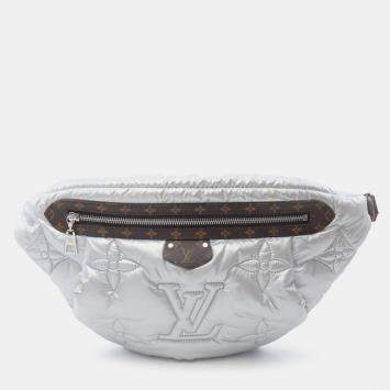 Pre Owned Louis Vuitton Silver Nylon/PVC LV Pillow Maxi Bumbag