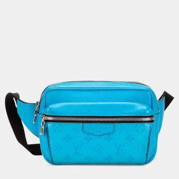 Pre Owned Louis Vuitton Blue Monogram Taigarama Outdoor Bumbag