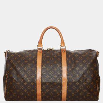 مملوكة مسبقًا Louis Vuitton Brown Monogram Keepall Bandouliere 50