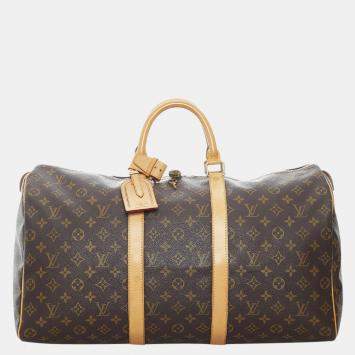 Pre Owned Louis Vuitton Brown Monogram Keepall 50