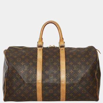 مملوكة مسبقًا Louis Vuitton Brown Monogram Keepall 45