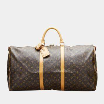 Pre Owned Louis Vuitton Brown Monogram Keepall Bandouliere 60