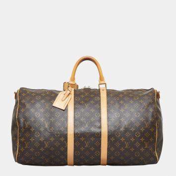 مملوكة مسبقًا Louis Vuitton Brown Monogram Keepall Bandouliere 55