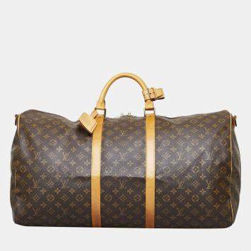 Pre Owned Louis Vuitton Brown Monogram Keepall Bandouliere 60