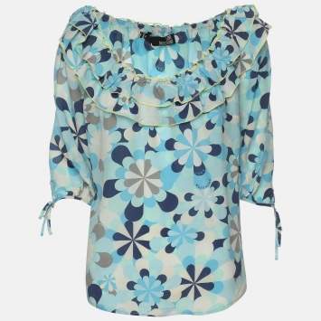 Love Moschino Multicolor Printed Silk Top M