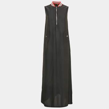 Pre Owned Love Moschino Black Crepe Sleeveless Midi Dress M