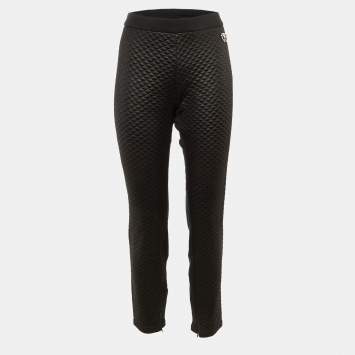 مملوكة مسبقًا Love Moschino Black Quilted Crepe Trousers L