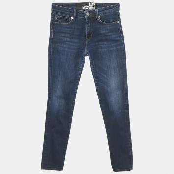 مملوكة مسبقًا Love Moschino Navy Blue Denim Jeans S Waist 26" 