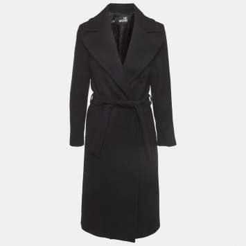 مملوكة مسبقًا معطف لوف موسكينو من الصوف مزين بحزام مقاس صغير (سمول)