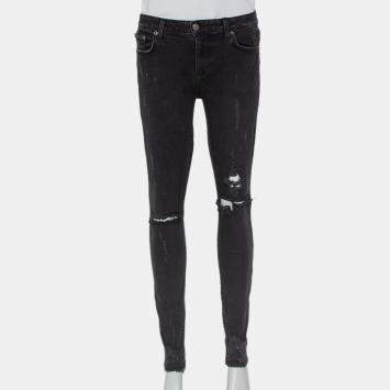 Pre Owned Lovers + Friends Black Denim Distressed Skinny Ricky Jeans M