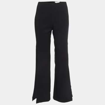 Pre Owned Lovers + Friends Black Georgette Flared Leg Trousers S