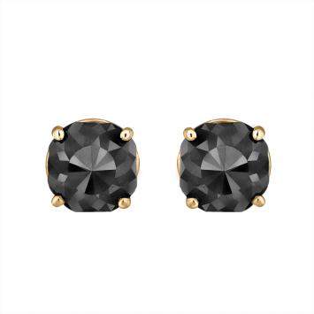 14K Yellow Gold Black Stone Stud Earrings (Appox 4.00 cts)