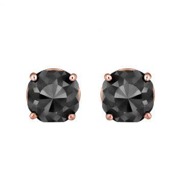 14K Rose Gold Black Stone Stud Earrings (Appox 4.00 cts)